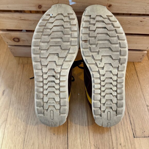 Vintage Dooney & Bourke Nicolle Size 7 Brown Yellow Stripe Leather Bowling Shoes - Picture 7 of 15